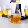 Glass Wine and Spirits Drinks Container with Glasses Set