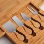 Cheese cutting and seriven bamboo board.