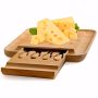 Cheese cutting and seriven bamboo board.