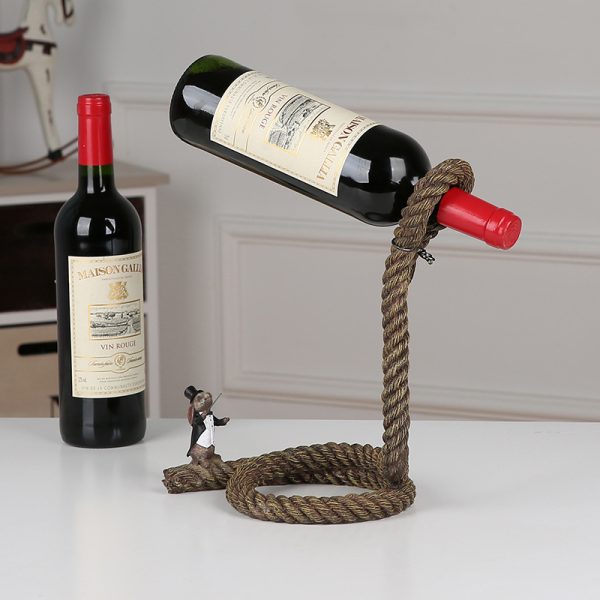 Suspended Rope Wine Rack