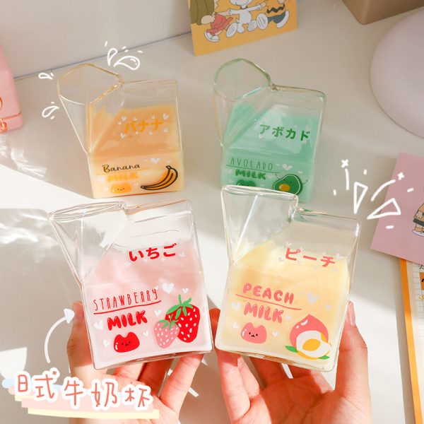 Glass Milk Cup - Transparent Drinkware