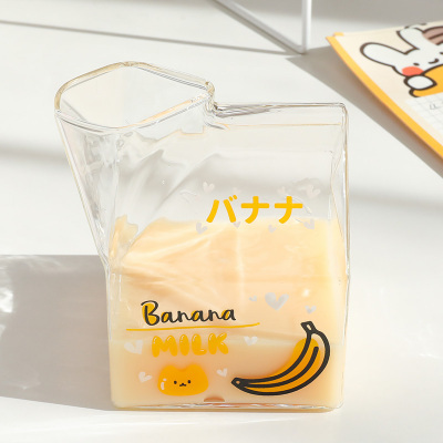Glass Milk Cup - Transparent Drinkware