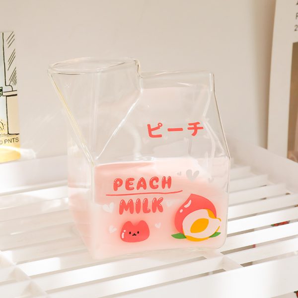 Glass Milk Cup - Transparent Drinkware